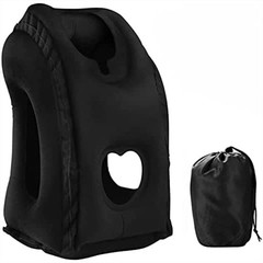 Inflatable Travel Pillow Headrest Neck Chin Support Air Cushion for Airplane Car