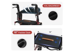 AOJIN All Terrain Rollator Walker Lightweight Foldable 8 In Wheels 300lb Senior