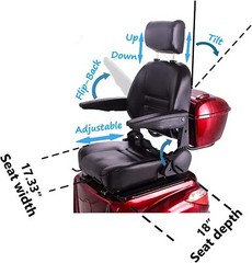 Heavy Duty 4-Wheel Mobility Scooters 31 Miles 3-Speed 800W 500lbs Capacity Green