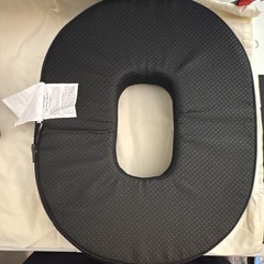 Black U-Shaped Donut Seat Cushion w/ Center Cutout, Removable Zippered Cover
