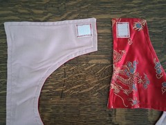 Oriental Dragons and Print Design, Handmade , 35 1/2” by 21 ½”, reversible
