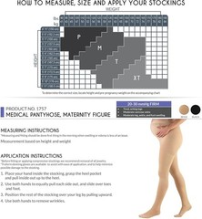 TRUFORM Maternity Pantyhose with „Tummy“ Panel 20-30mmHg (Beige) Medium