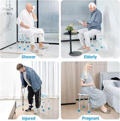 FSA/HSA Eligible Shower Stool 350Lbs Bath Seat Chair, Tool-Free Assembly Height