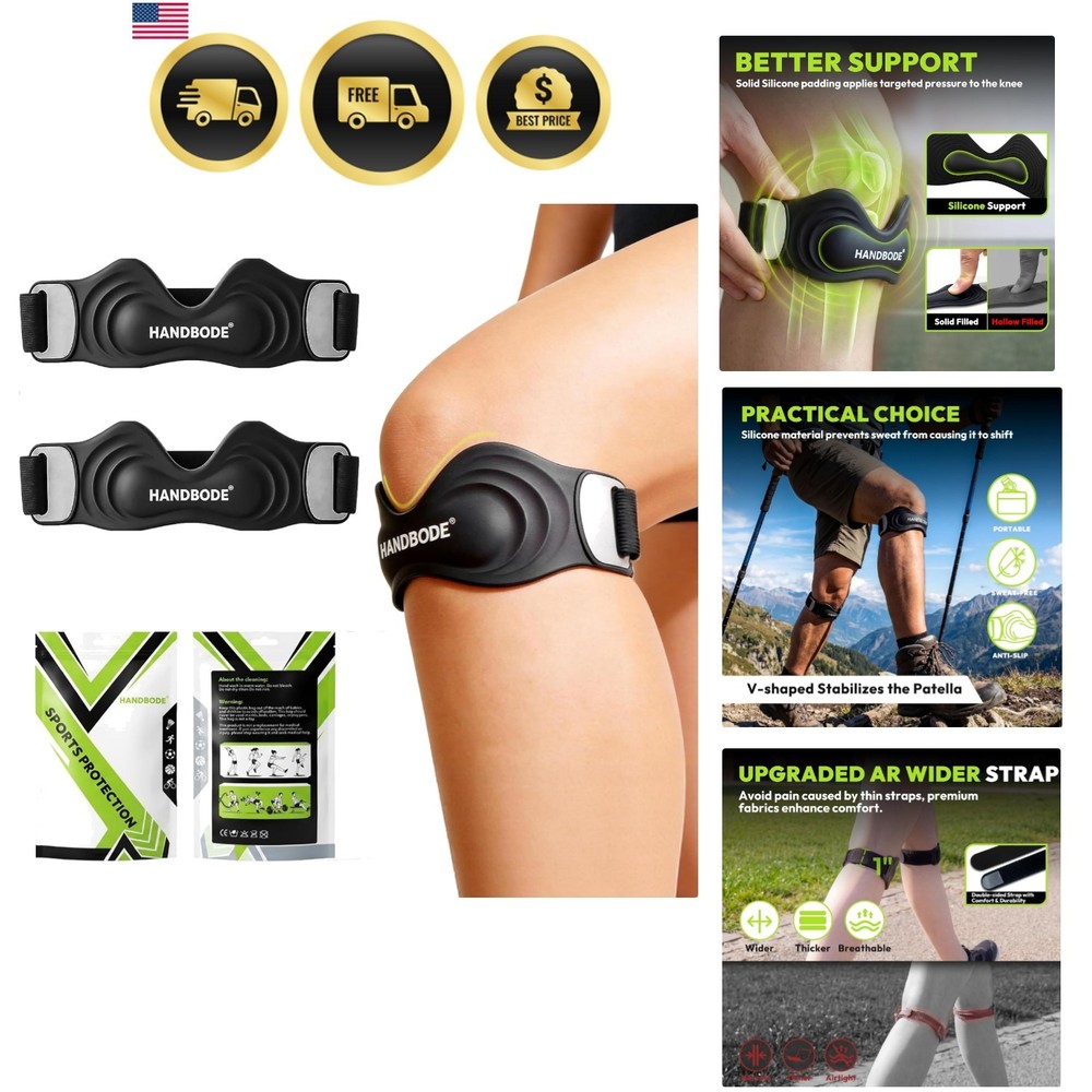Patellar Tendon Support Strap, Silicone Knee Brace for men women, Adjustable …