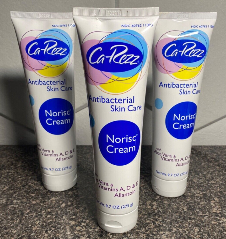 NEW 3-pack Ca-Rezz Antibacterial Skin Care Norisc Cream 9.7 oz