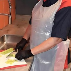 Disposable Plastic Aprons, 27.5 X 46 inches, Waterproof Bibs for Adults 100 Pack