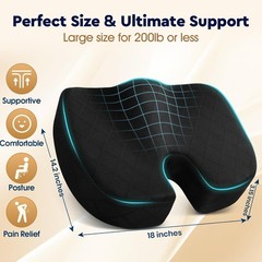 Deluxe Machine Washable Memory Foam Chair Pad for Ultimate Sitting Comfort