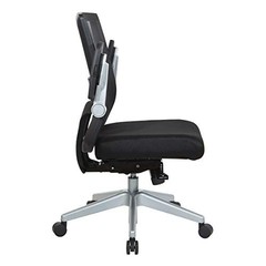 Space Seating 867 Series Adjustable Black Fabric Seat With Silver Nylon Base