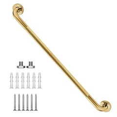 36″ Brushed Gold Grab Bars – 1.25″ Stainless Steel Safety Handrail, Anti-Slip Sh