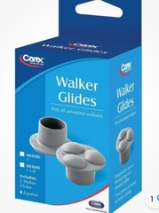 Carex Health A831 00 Wheeled Walker Auto Glides Durable Nylon Tips Gray 1 Pair