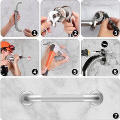 Grab Bars for Shower, 2 Pack 16 in anti Slip Safety Bath Handle for Senior | Sta