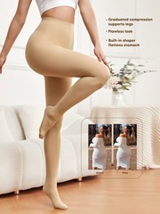 Women’s Compression Pantyhose Closed Toe High Waist Support Stockings 15-20mmHg