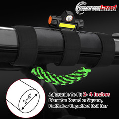 2 X Roll Bar Grab Handles with Light – Paracord Grip Handle with Light Bar for J