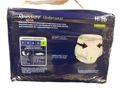 Reassure Unisex Adult Overnight Underwear Size L 36”-50” ~ 3 Packs (16 ea) =48