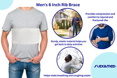 FLEXAMED MEN’S RIB BELT 6 OR 8 INCH | INJURED RIB CAGE, BROKEN RIB PAIN