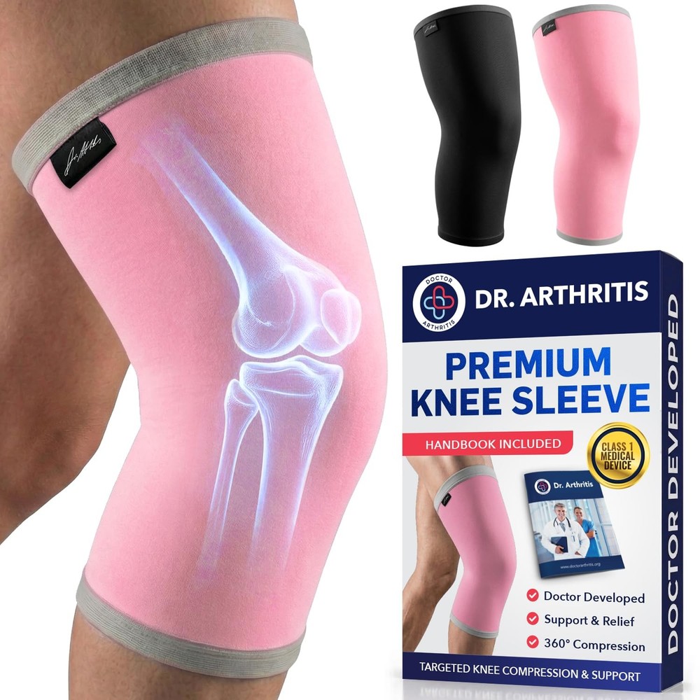 Dr. Arthritis Doctor-Developed Thick Knee Brace Support, Secure XL, Pink