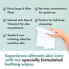 Waterless Shower Wipes for Adults | 120 ct