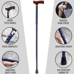 DMI Sports Foldable Walking Cane for Men Women Seniors 33 37 Inch 250 lbs