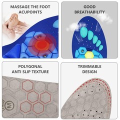 Magnetic Acupressure Insoles，Orthopedic Insoles，Relieve Tired S-US(6-9), Blue