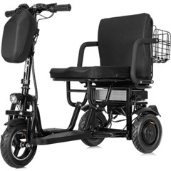 MotoTec Folding Mobility Electric Trike 48v 700w Motors Lithium – Black