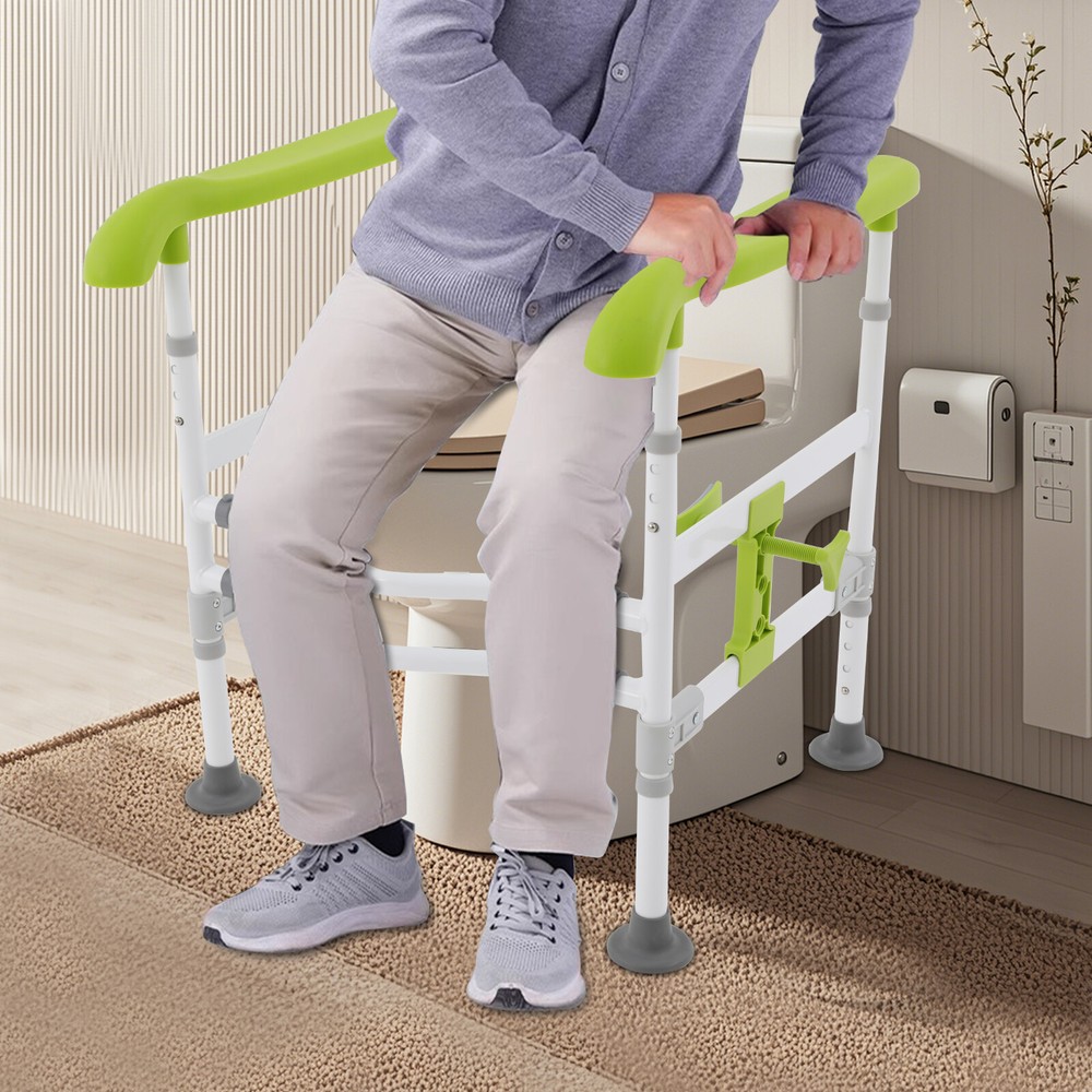 Carbon Steel Safety Toilet Rail Adjustable Frame for Handicap Elderly Max.330Lbs