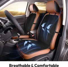Cool 3D Air Mesh Car Seat Cushion Pad 41x15in Black for Car Office Wheelchair