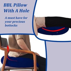 Portable Dark Blue Donut Pillow for Women – Ideal for Butt Surgery Recovery