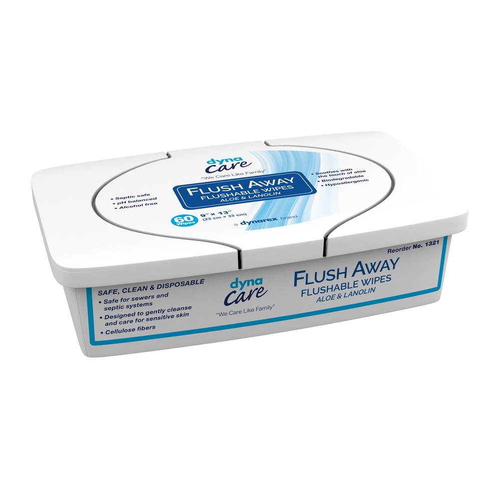 Flush Away Adult Flushable Personal Wipe 9 x 13″ 1321 1 Pack 60 Wipes
