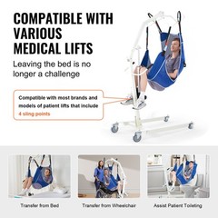 Uimoso Full Body Patient Lift Sling Commode Opening Medical Aid Sling L-Size