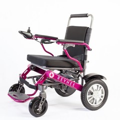 Purple Foldable Electric Wheelchair 300 lb Capacity In Home Warranty 15 mile