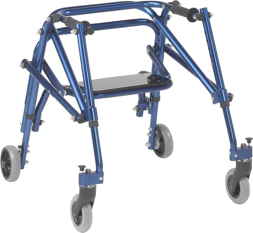 Nimbo 2G Lightweight Posterior Walker with Seat, Knight Blue, Small