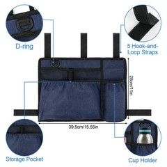 Foldable Walker Bag Basket with Holder Big Capacity Water Resistant Dark Blue US