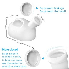 2000ml Men’s Urinal, Urinal with Screw-On 1 Count (Pack of 1), White