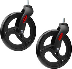Wealrti 2 Pcs 8 Inch Black Front Wheels Replacement with Front Fork Drive Solid