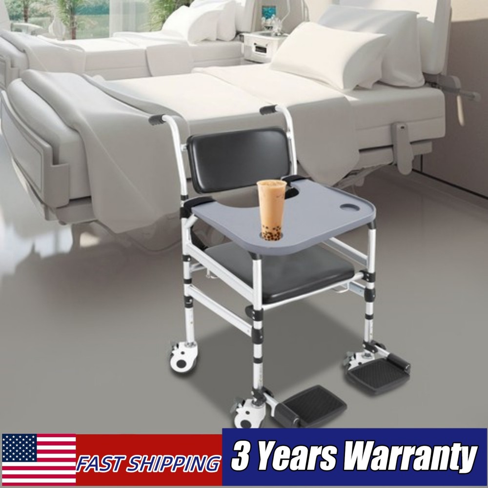 Wheelchair Table Board, Wheelchair Table Tray w/ Cup Holder Grey ABS 58*53cm