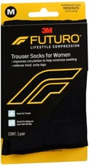 FUTURO Lifestyle Compression Trouser Socks For Women Moderate Large Black 1 PR