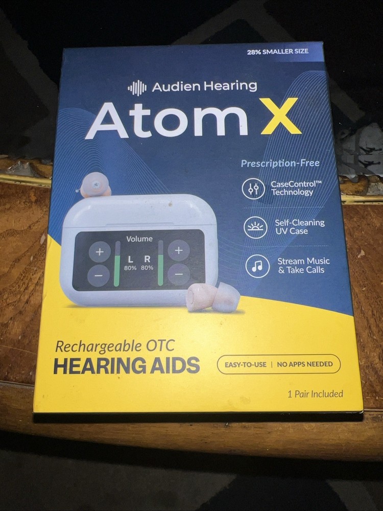 Audien Hearing ATOM X Wireless Rechargeable OTC Hearing Aids
