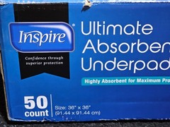 (QTY 50)Inspire XXL Ultimate Absorbency Underpads 36″ X 36″ Pet Kid Pads Protect