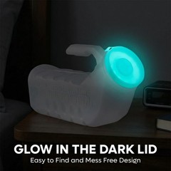 Men Urinal 1000ml 32oz 6 Pack Portable Bedside Glow Lid Spill Proof Car Travel