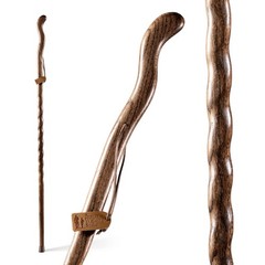 Walking Stick Handcrafted Wood Twisted Oak Ergonomic Handle Brown 48″