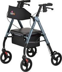 NOVA Star 8 Foldable Rollator Walker for Seniors (5’3″–6’2″), Wide Padded Back