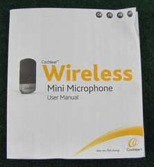 Cochlear Wireless Mini Microphone Model SM-1 Kit w/owner’s manual and all cables