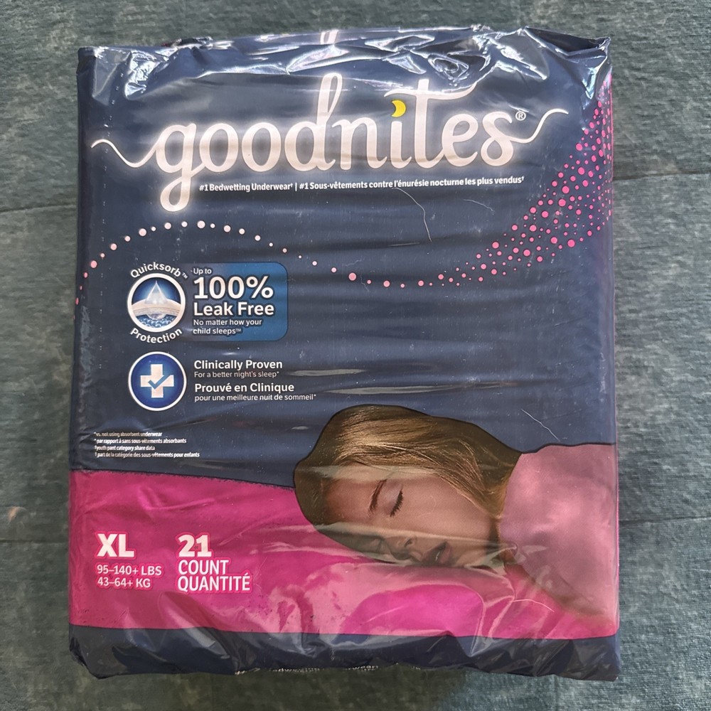 Goodnites Girls‘ Nighttime Bedwetting Underwear, XL 95plus Lb 21 Count