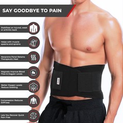 Neoprene Double Pull Magnetic Lumbar Support Lower Back Belt Brace – Pain Relief
