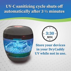 DryCaddy Portable Hearing Aid Earbuds Dryer Humidifier w/ UV Sanitizing Light