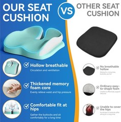 Ergonomic Rectangular Seat Cushion for Tailbone Pain Relief and Comfort