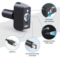 Electric Wheelchair Led Light Power Wheelchair Accessories,3 Pin XLR Head Hig…