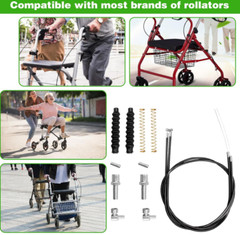 14Pcs Brake Cable Parts for Walkers Replace, Drive Rollator Replacement