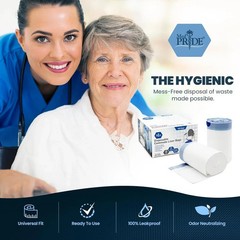 MED PRIDE Disposable Bedside Commode Liner Bags [Pack of 100]- Odor-Control Leak