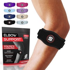 Sleeve Stars Elbow Brace Adjustable Tennis Golf Pain Relief Strap Black
